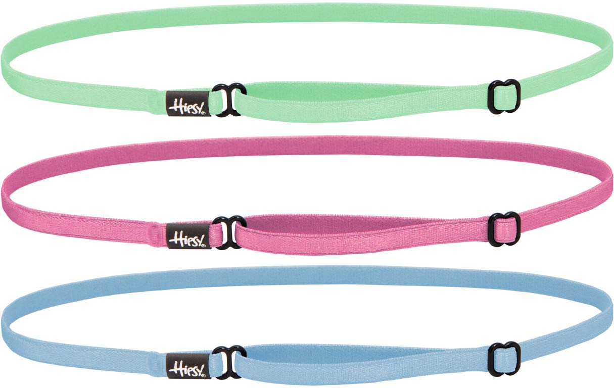 Hipsy Women's Elastic & Adjustable No Slip Running Headband Multi Pack (Light Blue/Pink/Mint Elastic 3pk)