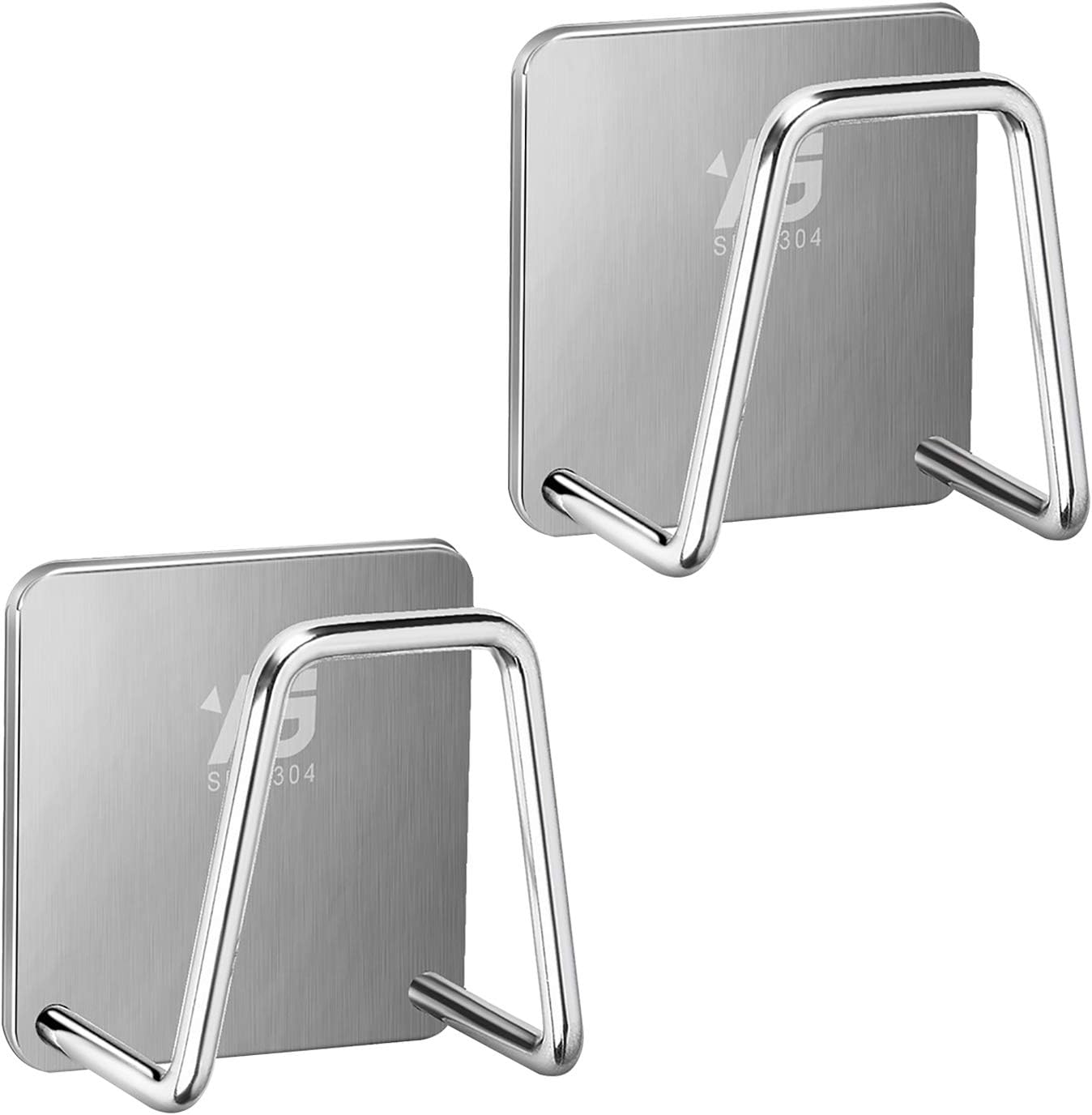 CaKoo Sponge Holder, 2 Pack Sponge Holder for Kitchen Sink, Good Ventilation Performance to Keep The Sponge Dry. (Silver, Stainless Steel)