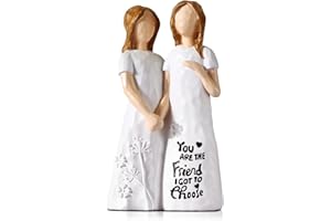 Mehokch Birthday Gifts for Women Friendship, Friend Gifts for Women Christmas, Sisters Birthday Gifts, Female Bestie Friendship Gifts, Holding-Hands Friends Hand-Painted Glossy-Finish Figurine