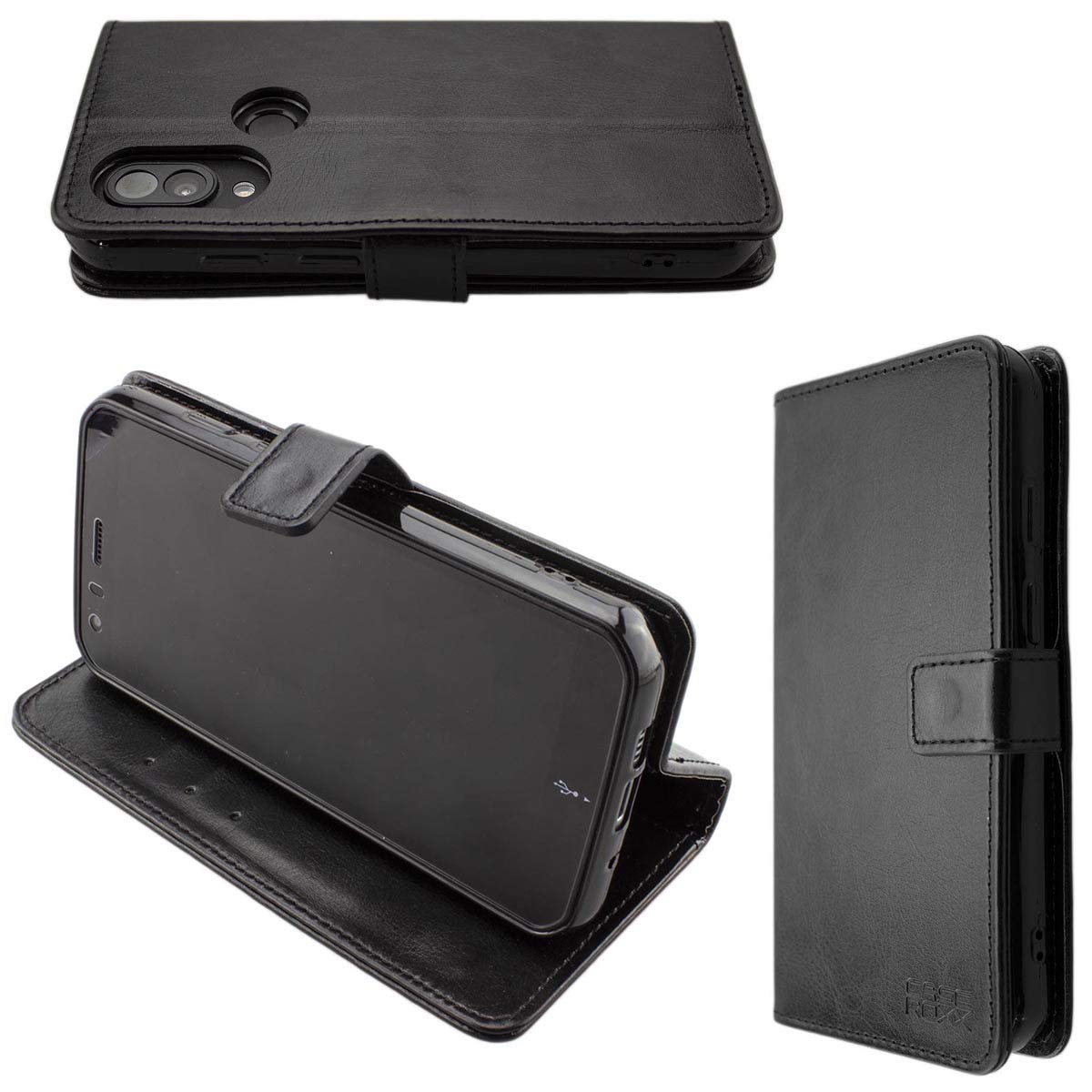 caseroxx Bookstyle-Case for Cat S62 / S62 Pro, Cover, faux leather, black, Card Slots & Magnetic Closure