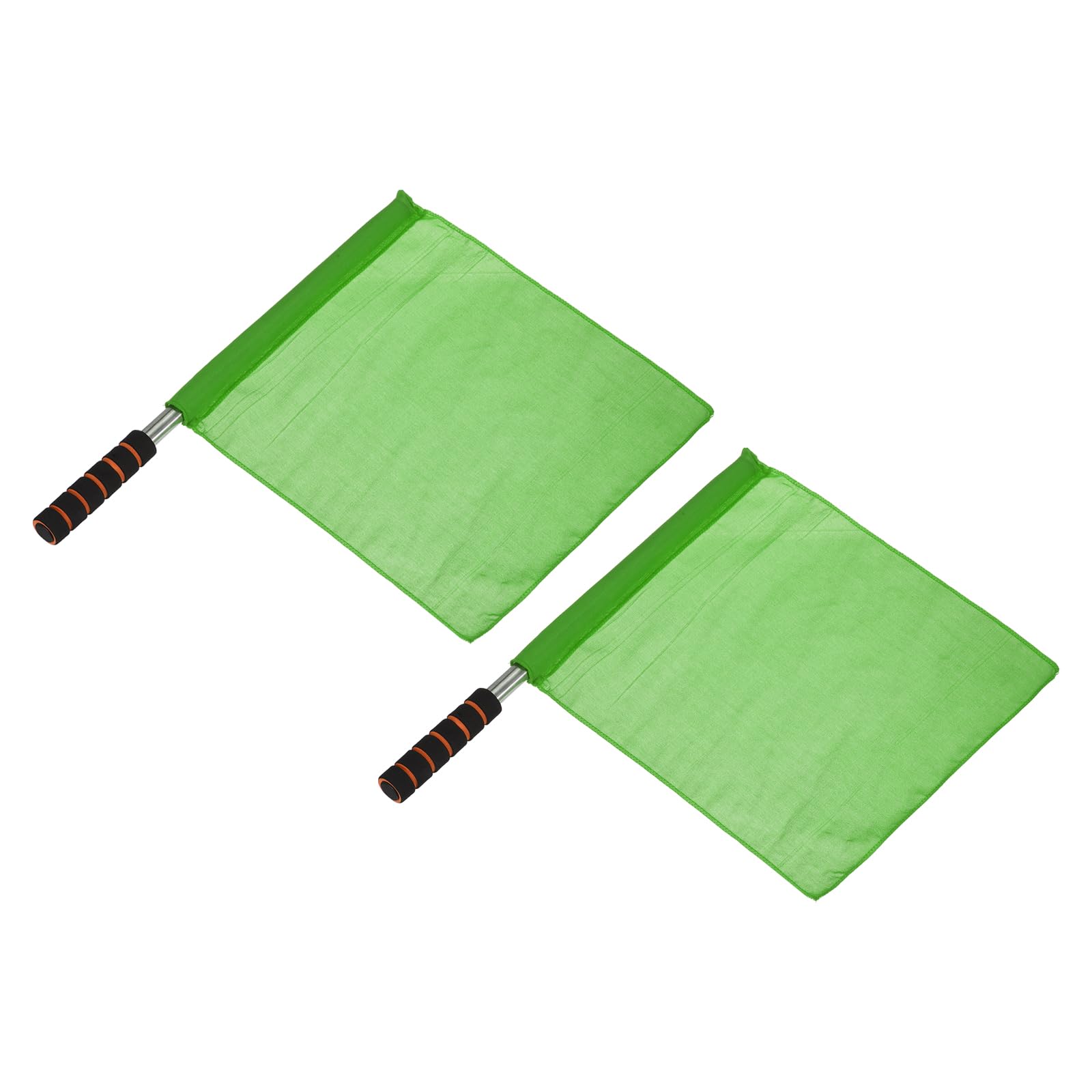 M METERXITY 2 Pack Referee Flag - Stainless Steel Pole with Sponge Handle, Apply to Various Sports Games/Football Matches (Green)