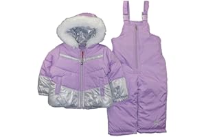 LONDON FOG girls Snowsuit With Snowbib and Puffer Jacket
