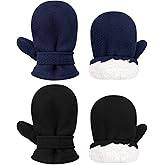 qikqik 2 Pairs Baby Mittens Winter Toddler Mittens Warm Fleece Infang Gloves for Boys Girls Toddler Winter Gloves for Kids
