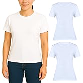 Women's T-Shirts Short Sleeve Crewneck Cotton Soft Comfortable Fashion T Shirts for Women, 2 Pack