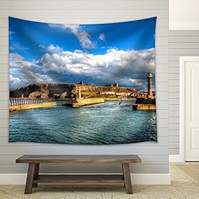 Whitby. North Yorkshire. Great Britain. - Fabric Wall Tapestry Home Decor - 51x60 inches