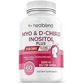 Myo & D-Chiro Inositol Plus Supplement Blend, Hormonal Balance, Healthy Ovulation and Overall Wellness Support for Women, Fertility and Pregnancy Health, 60 Capsules