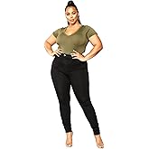 Jack David Womens Super Plus Size Ripped Destroy Denim Distressed Skinny Jeans Stretchy Pants