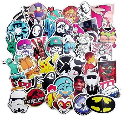 Random Styles Vinyl Stickers, 6-12cm (Pack of 100)