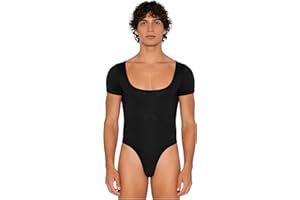 Xroufi Adult Men Button Down Leotard Buttoned Crotch Romper One Piece Thongs Leotard Spandex Unitards