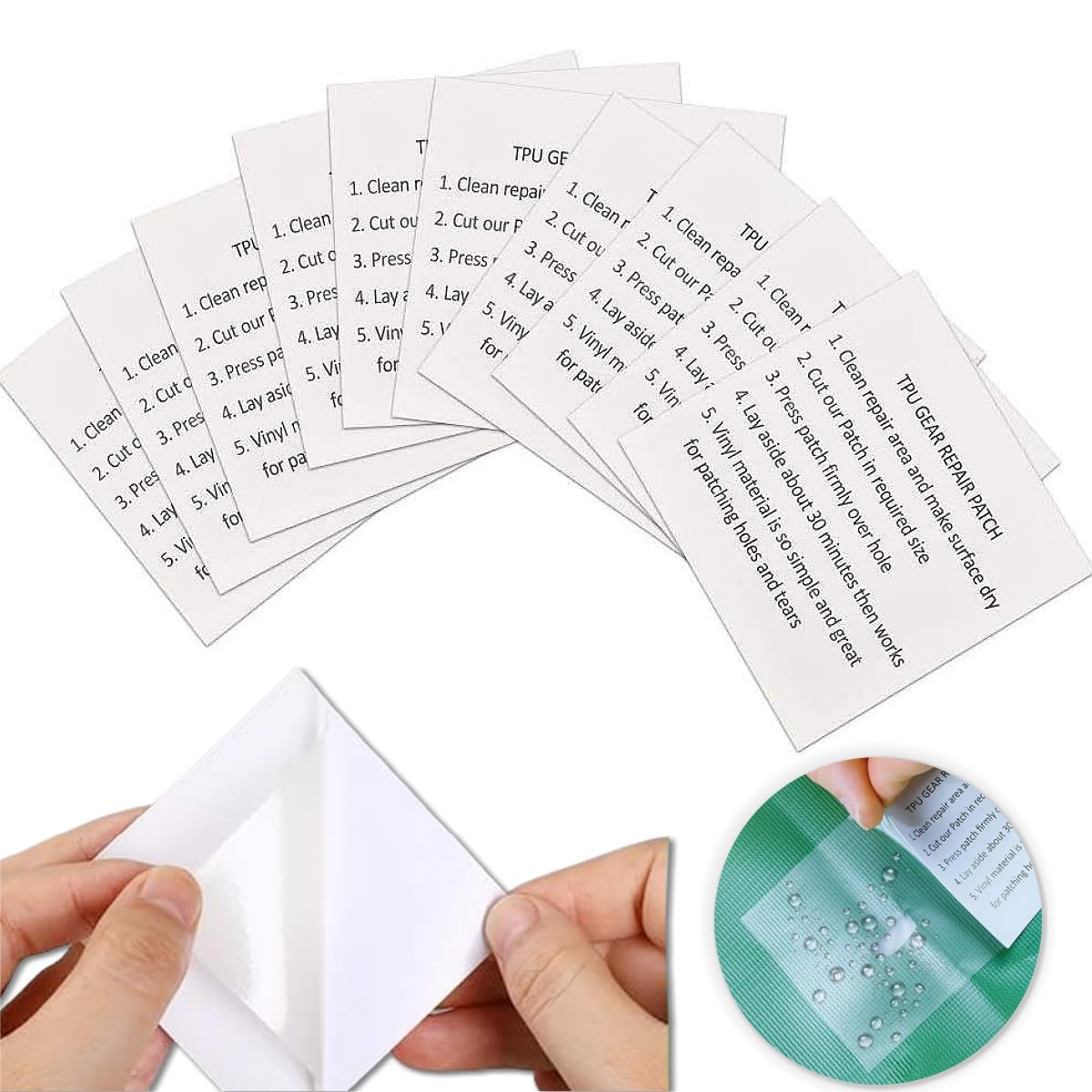 DECARETA Tent Repair Tape,10 PCS Inflatable Repair Kit,Paddling Pool Patch Repair,Transparent Tent Tape TPU Patches Repair Sticker for Awnings,swimming Pools Bed Boat Castles Kyacks Hot Tub Mattresses