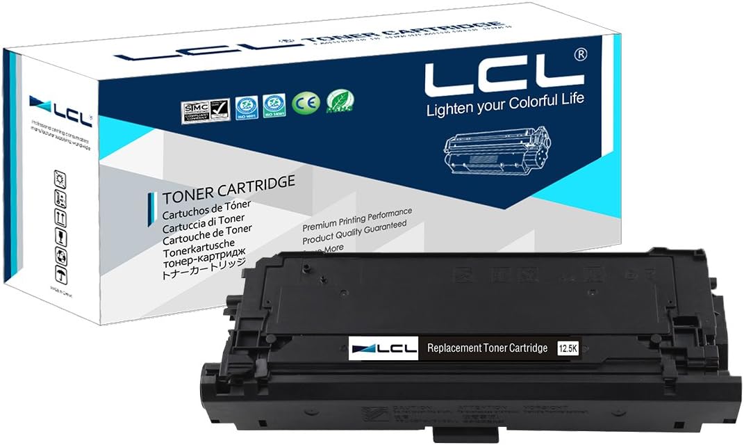 LCL Remanufactured Toner Cartridge 508X 508A CF360A CF360X 12500pages (1 Black) Replacement for HP M553 Printer M577 Printer Color LaserJet Enterprise M552dn M553dn M553n M553x M577c