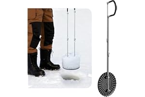 Aowalen 8 inch Ice Fishing Scoop Skimmer, Effort Saving Ice Fishing Gear Accessories, Ice Fishing Skimmer Scoop Out Ice Instantly, Metal Ice Fishing Equipment