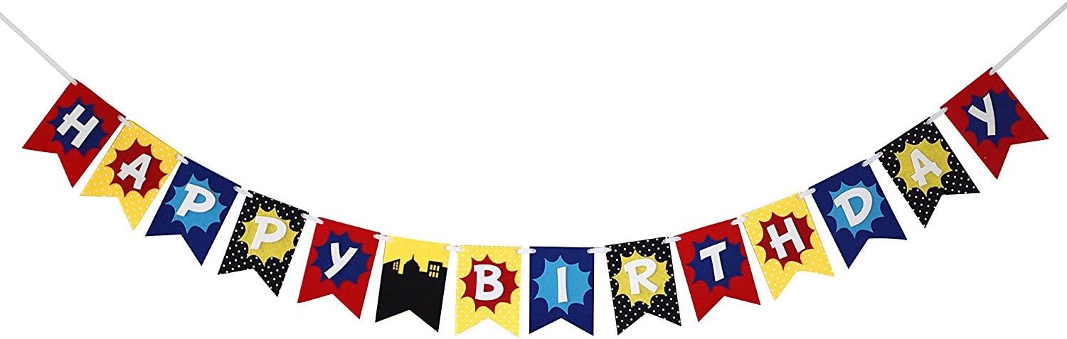 Happium Superhero Children's Birthday Bunting Party Decoration Garland Party Banner (Multicolor Superhero) - Image 4