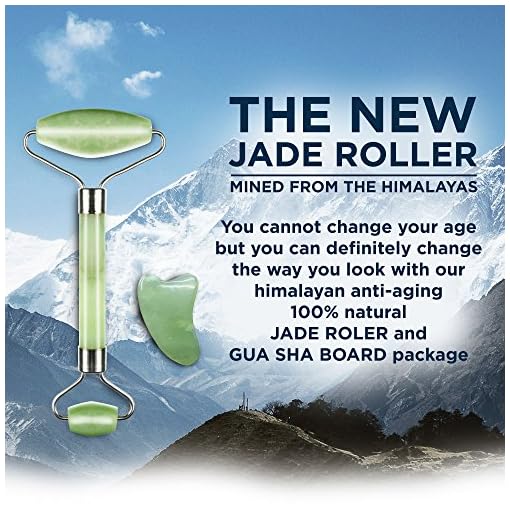 Jade Roller & Gua Sha Scraping Massage Tool By Truweo - Himalayan Anti-aging 100% Natural Facial Jade Stone Set - Face… - Image 4