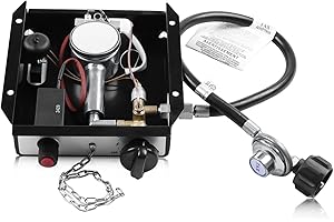 COMVIEE 4 Bolt Hole Square Patio Heater Burner Module Replacement Parts with Regulator Valve Assembly Kit, 47,000 BTU, Compatible with Hiland, Fire Sense, etc 4-Sided Glass Tube Propane Outdoor Heater