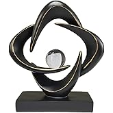 CECKQUE Modern Home Decor Abstract Decorative Sculpture Decorations for Living Room Dining Room Office, Resin Art Statues Coffee Table Bookshelf Decor Accents (Black)