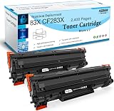 ASEKER Compatible 83X CF283X Toner Cartridge HP M201 M127 M125 M225 (2 Black) view 1