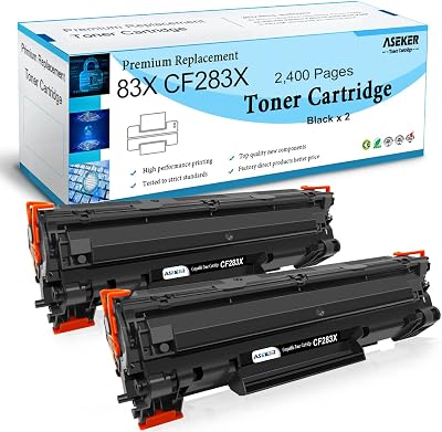ASEKER Compatible 83X CF283X Toner Cartridge HP M201 M127 M125 M225 (2 Black)
