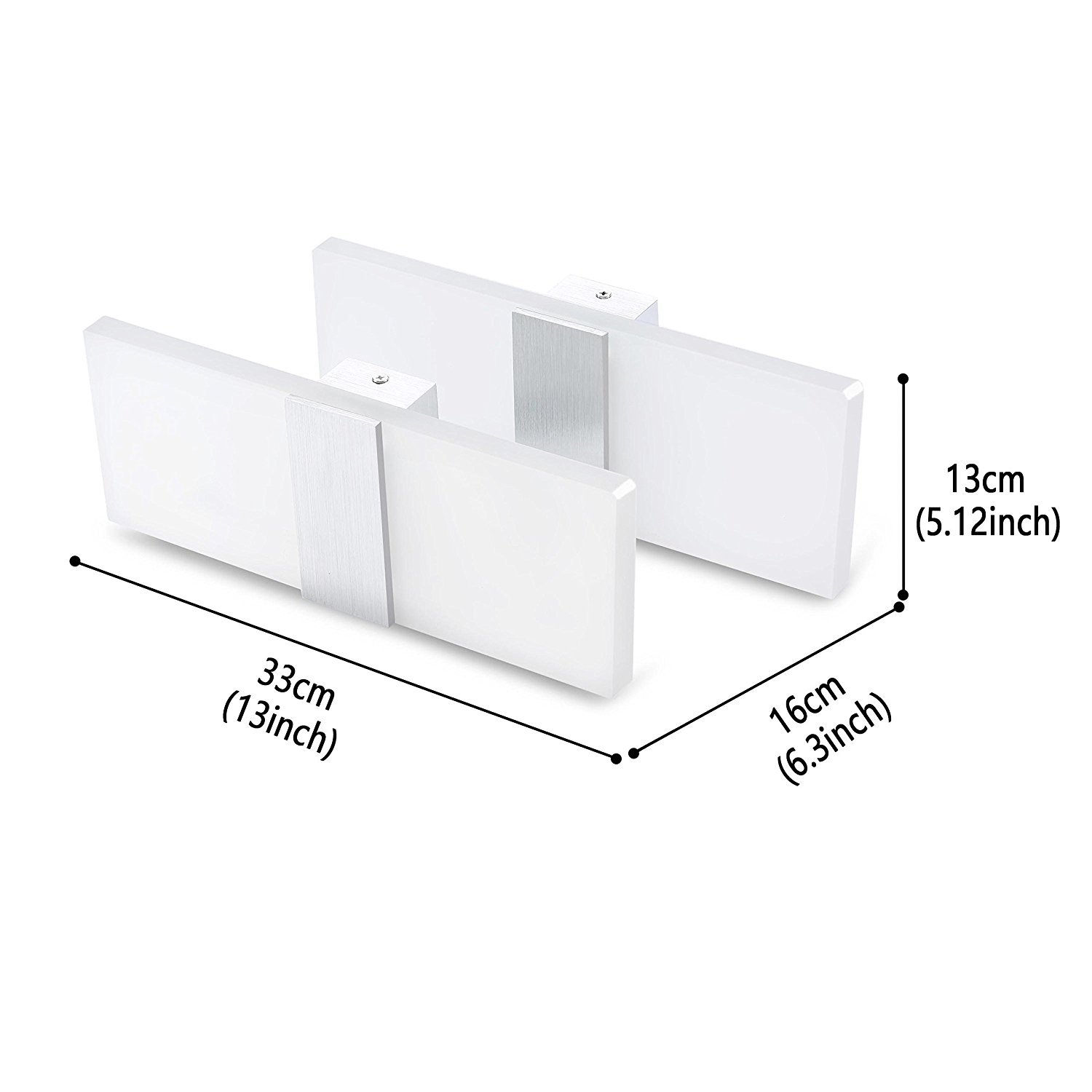 LED Wall Light, Modern LED Wall Sconces Decorative Lamps Night Light for Bathroom, Bedroom, Balcony, Corridor Wall Lighting (6W×2, Warm White)