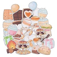 Yummy Bun Kids Tea Party Watercolor Stickers for Pencil Box, Laptop, Water Bottles, Boys, Easily Remove Girls Novelty Birthday Sweet Treat Stickers Decals for Scrapbook, Journal, Planner-33pcs