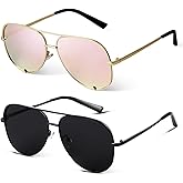 SORVINO Oversized Aviator Sunglasses for Women Men Trendy Retro Bulk Shade Black Faded Sun Glasses Classic UV Protection