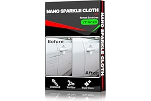 ALASMOYER 2 Pack Nano Sparkle Cloth for Car Scratches, Nano Magic Cloth Scratch Remover with Disposable Gloves, Easily Repair Paint Scratches and Water Spots, Gray