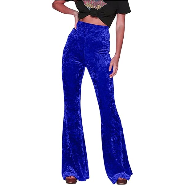 Amazon.com: Akklian Velvet Flare Pants for Women High Waist Wide