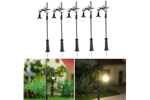 Set of 5 N Scale Model Train Lamps 1 160 Railway Street LED Light with Metal Construction and 3V Power Supply for Model Railw