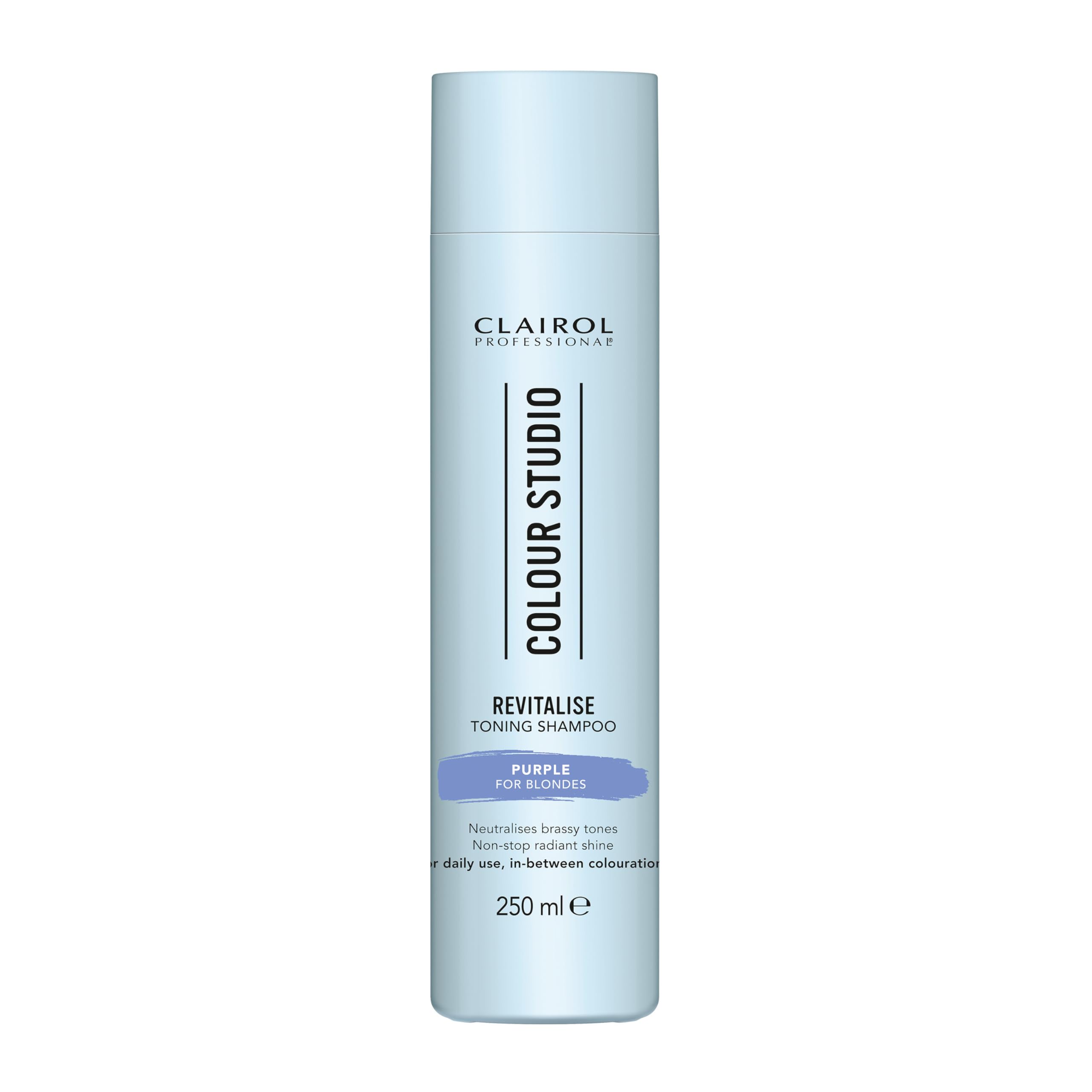Clairol Professional Colour Studio | Step 3 Revitalise | Purple Toning Shampoo for Blonde Coloured Hair | Neutralises Brassiness | Non-stop shine | All hair types | Vegan | For Daily Use | 250ml — image 1