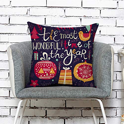 image for MIS1950s Merry Christmas Throw Pillow Cover Gifts Santa Claus Decorati