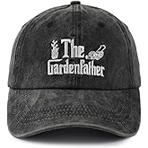Fwngweito The Gardenfather Hat for Men, Adjustable Embroidered Cotton Gardening Baseball Cap
