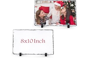 WANZELONYO Sublimation Slate Blanks 8x10 Inch Sublimation Plaque Rock Stone Picture Photo Plate 2 Pack Bulk