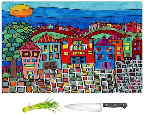 DiaNoche Designs Cutting Boards from DiaNoche Designs by Dora Ficher - Mexico Town, Large 15" x 11", Not Applicable