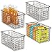 mDesign Metal Wire Food Storage Basket Organizer with Handles for Organizing Kitchen Cabinets, Pantry Shelf, Bathroom, Laundry Room, Closets, Garage - Concerto Collection - 4 Pack - Bronze