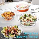 NutriUps Glass Round Casserole Dish Set 0.65L 1L 1.4L with Lids view 6
