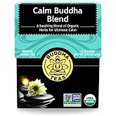 Buddha Teas Organic Calm Buddha Blend - Herbal Tea, Caffeine Free | 18 ct. Microplastic Free. Soft floral notes with gentle citrus and herbs.