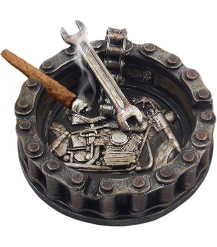 Amazon.com: Decorative Motorcycle Chain Ashtray with Wrench and