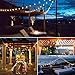 GUDDL Outdoor String Lights 50ft Patio Lights with 55 G40 Bulbs (5 Spare), Connectable Globe String Lights for Party Tents Patio Gazebo Porch Deck Bistro Backyard Balcony Pergola Decor, Black Wire