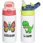 FAMGRAVING Custom Kids Tumbler 12oz & 20oz – Personalized Insulated Sports Water Bottle for School, Double Wall Vacuum Stainless Steel Cup, Custom Name Children Leak-Proof Tumbler