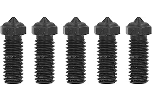 5PCS Hardened Steel Nozzle 0.4 mm M6 Thread 3D Printer Hotend Nozzle Metal Extruder Nozzles for QIDI X Max3 X Smart3 X Plus3