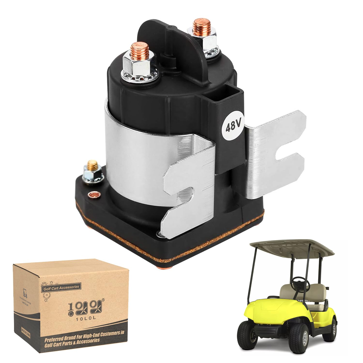 Photo 1 of 10L0L Golf Cart 48 Volt Solenoid for Yamaha G22 G29 Drive Electric 2007-up OEM # JU6-H1950-00 Golf Cart 48 Volt Solenoid Relay Assy