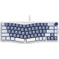 ATTACK SHARK AKS068 Wired Mechanical Gaming Keyboard 65% Alice Layout Hot-swapped Gasket Mount with RGB Backlit VIA Programmable Knob NKRO TKL AS Pre-lubed Linear Red Switch for Win/Mac(Blue)