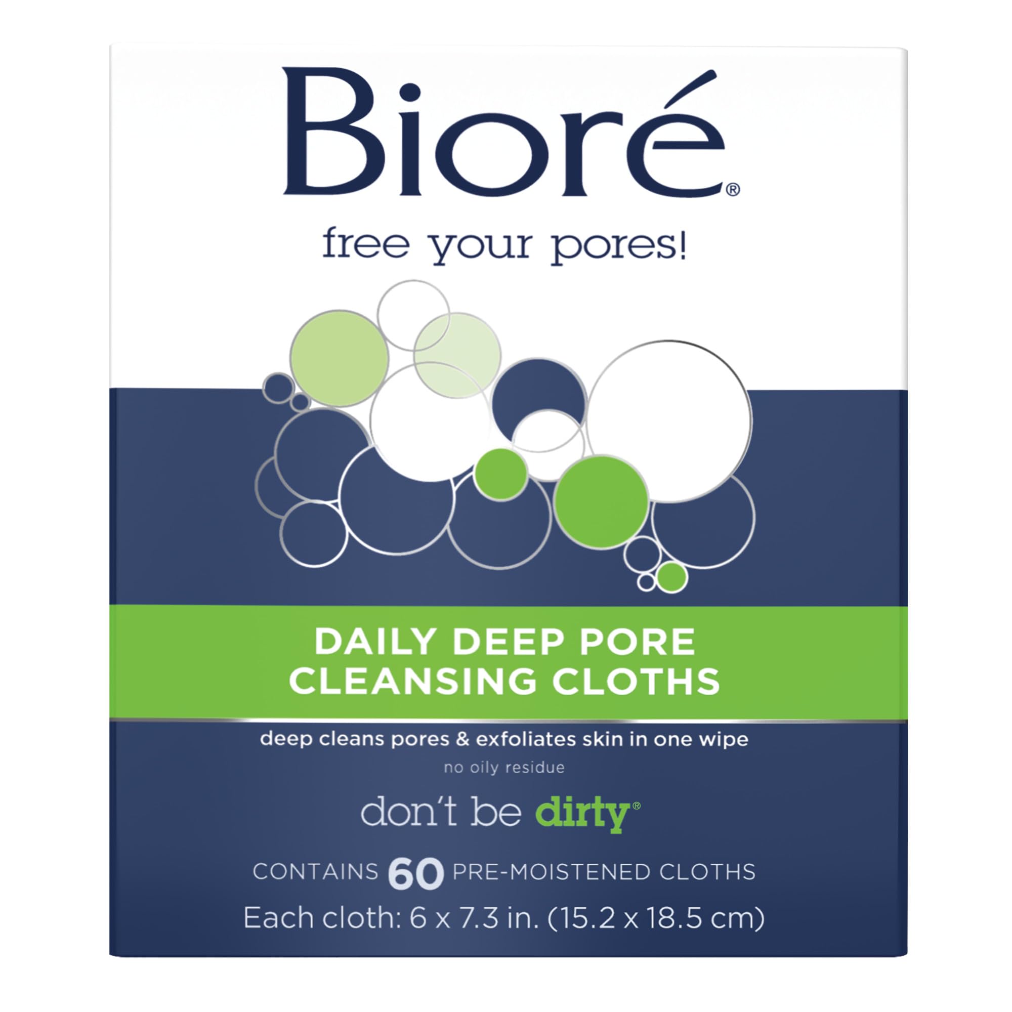 Bioré Daily Deep Pore Cleansing Cloths, 60 Count