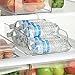 mDesign Wide Plastic Kitchen Water Bottle Storage Organizer Tray Rack - Holder and Dispenser for Refrigerators, Freezers, Cabinets, Pantry, Garage - 2 Pack - Clear