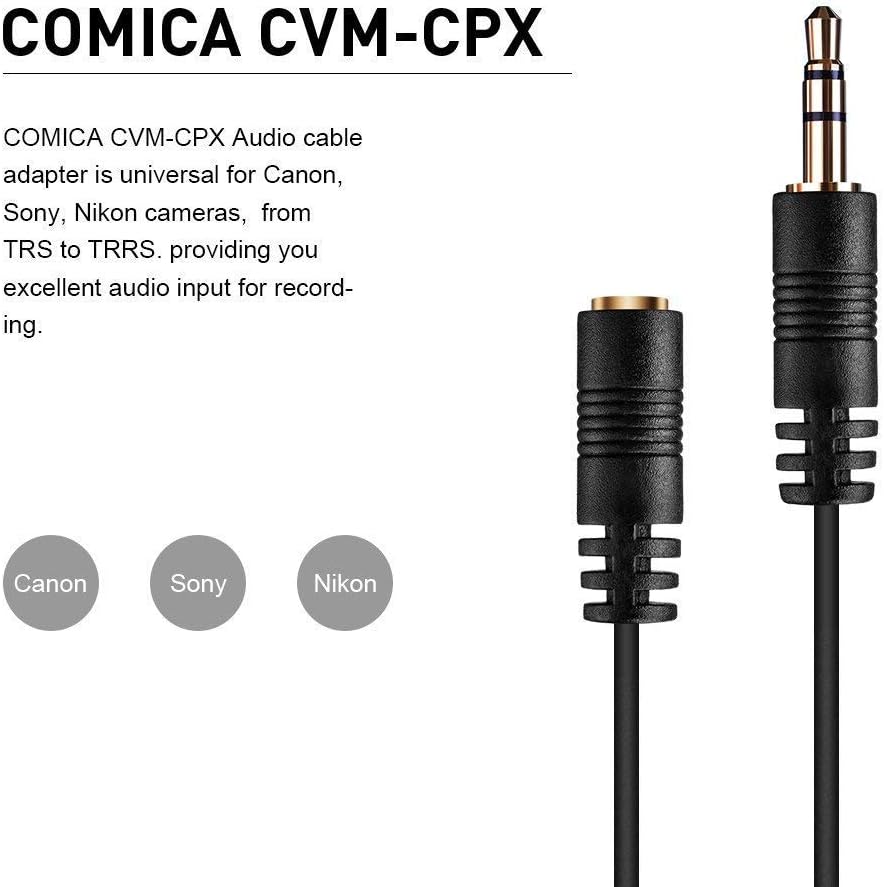 Comica Cvm Cpx Trs Mannlich Zu Trrs Weiblich 3 5 Mm Audio Kabel Konverter Mikrofon Kabel Adapter Fur Canon Sony Nikon Kamera Camcorder Trrs Trs Adapter Amazon De Musikinstrumente
