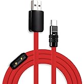 chubbycable Black Chubby Pro - Samurai Cable 120W USB-C Cable Silicone Fast Charging USB C Charger Cord Compatible with iPhone 17-15 Series iPad Galaxy Series, Red, USB-A to Type-C, 3.3FT