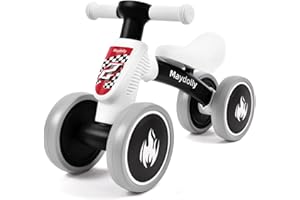 Maydolly Baby Banlance Bike for 1 Year Old Boys Girls Cute 10-24 Months Kids Toy First Birthday Gift No Pedal Toddler 4 Wheels Balance Bike