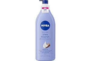 NIVEA Shea Nourish Body Lotion for Dry Skin with Hyaluronic Acid, Shea Butter and Deep Nourishing Serum, 48-Hour Body Moisturizer, 16.9 Fl Oz Pump Bottle