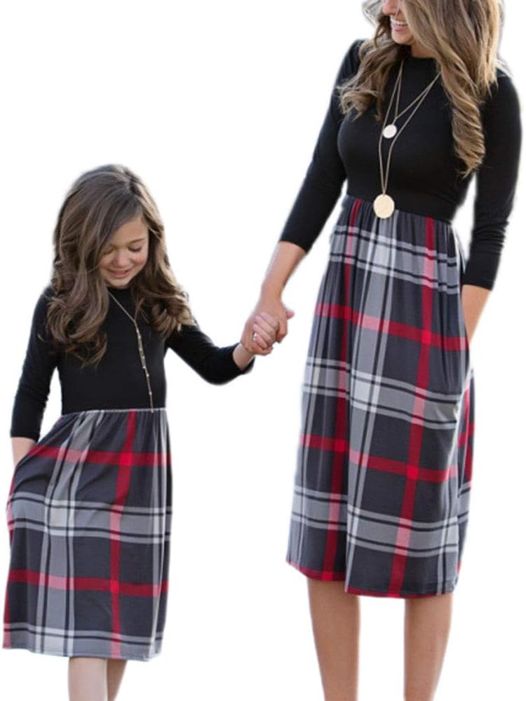 Kasonj Girl Princess Dress Mother Daughter Matching Mini Dress