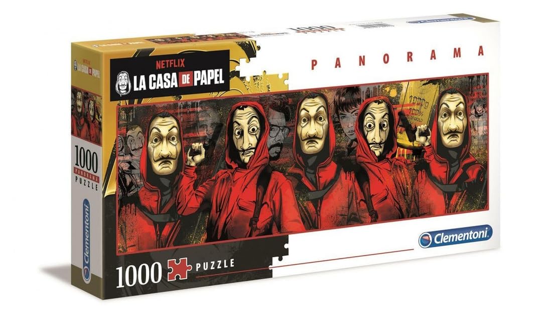 Clementoni - 39545 - Puzzle Panorama - La Casa De Papel/Money Heist - 1000 pieces - Made in Italy - jigsaw puzzles for adult - jigsaw puzzles Netflix